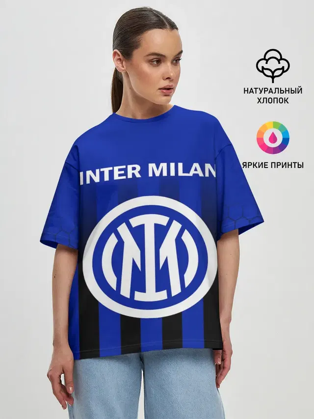 Женская футболка оверсайз с принтом «Интер — INTER MILAN»