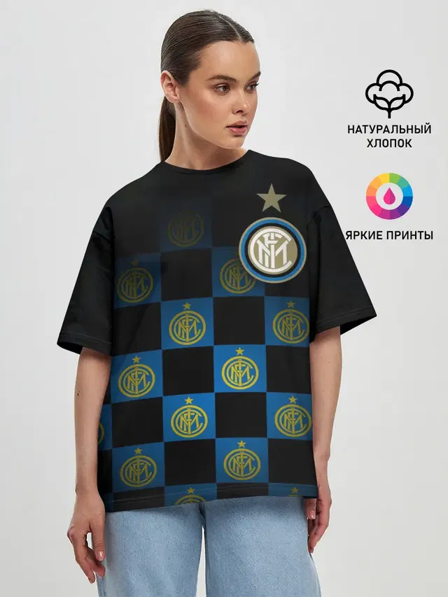 Женская футболка оверсайз с принтом «Интер — INTER MILAN»