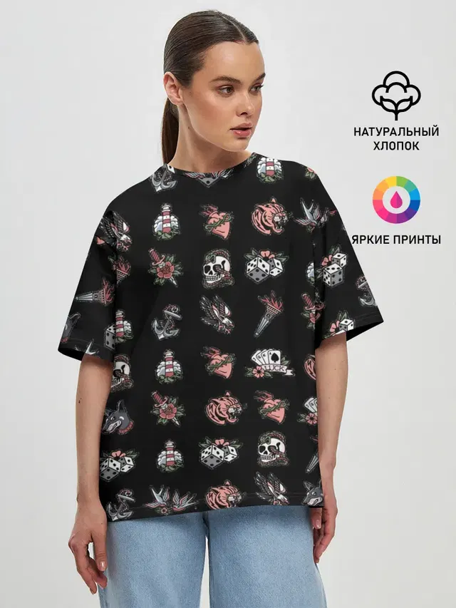 Женская футболка оверсайз