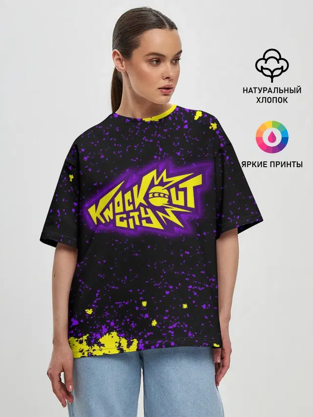 Женская футболка оверсайз с принтом «The knockout city — Knockout City, logo»