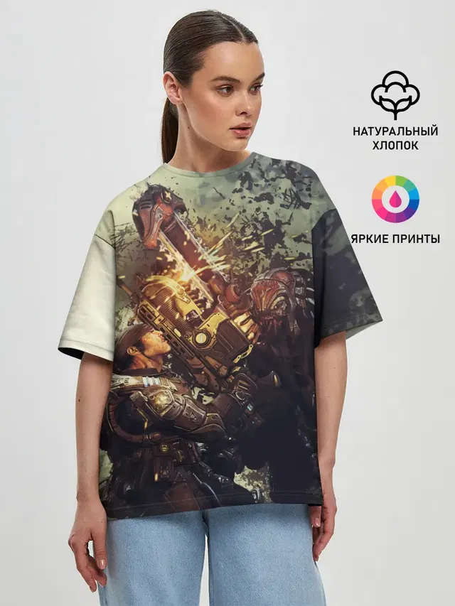 Женская футболка оверсайз