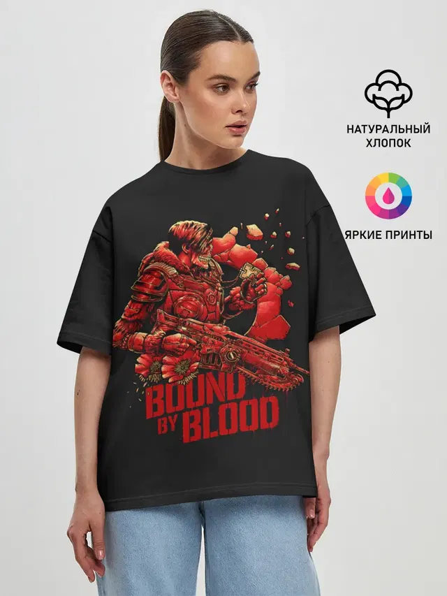 Женская футболка оверсайз с принтом «Gears of War — Bound of blood»