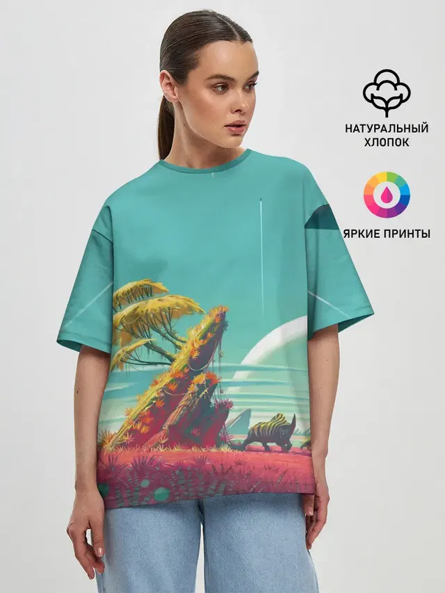 Женская футболка оверсайз
