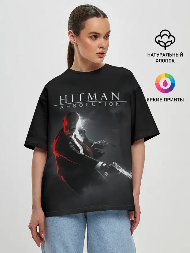 Женская футболка оверсайз с принтом «Hitman — Hitman Absolution»