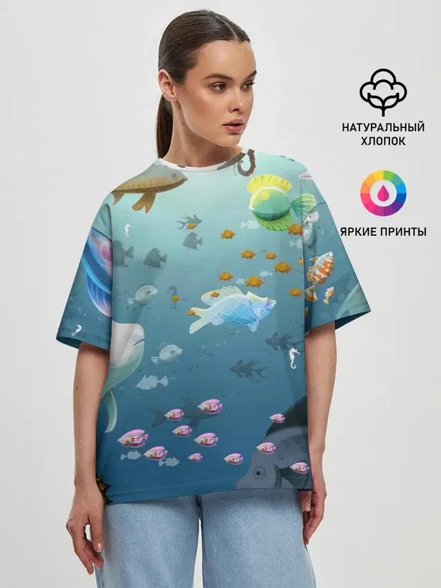 Женская футболка оверсайз