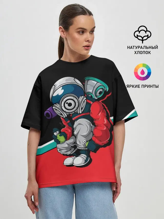 Женская футболка оверсайз