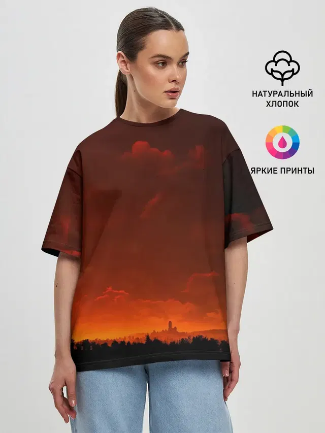 Женская футболка оверсайз