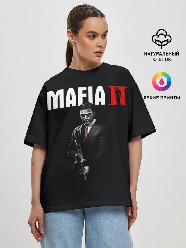 Женская футболка оверсайз с принтом «Mafia — Месть Вито»