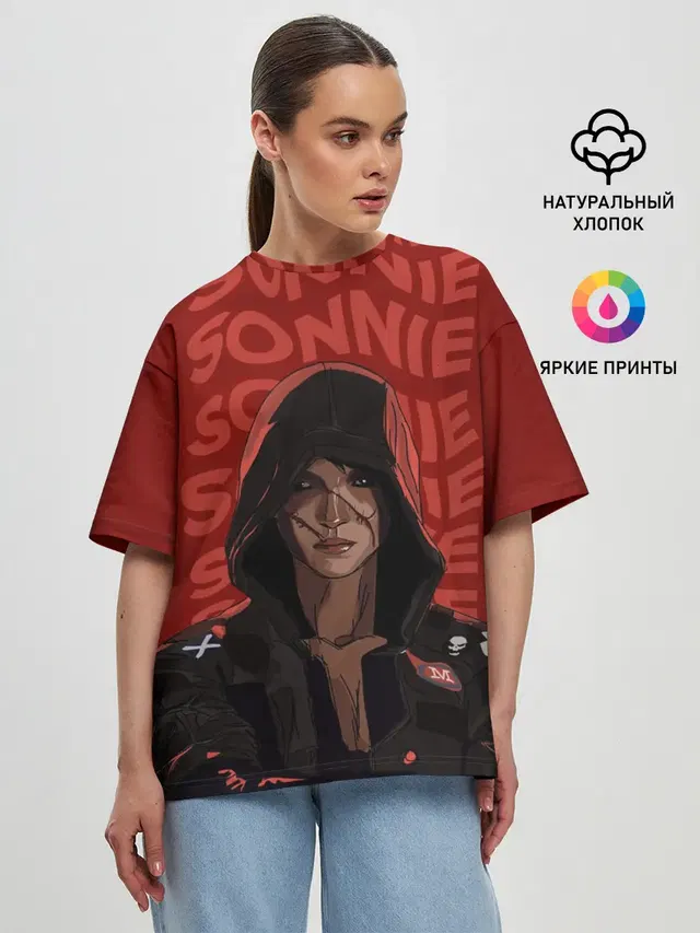 Женская футболка оверсайз