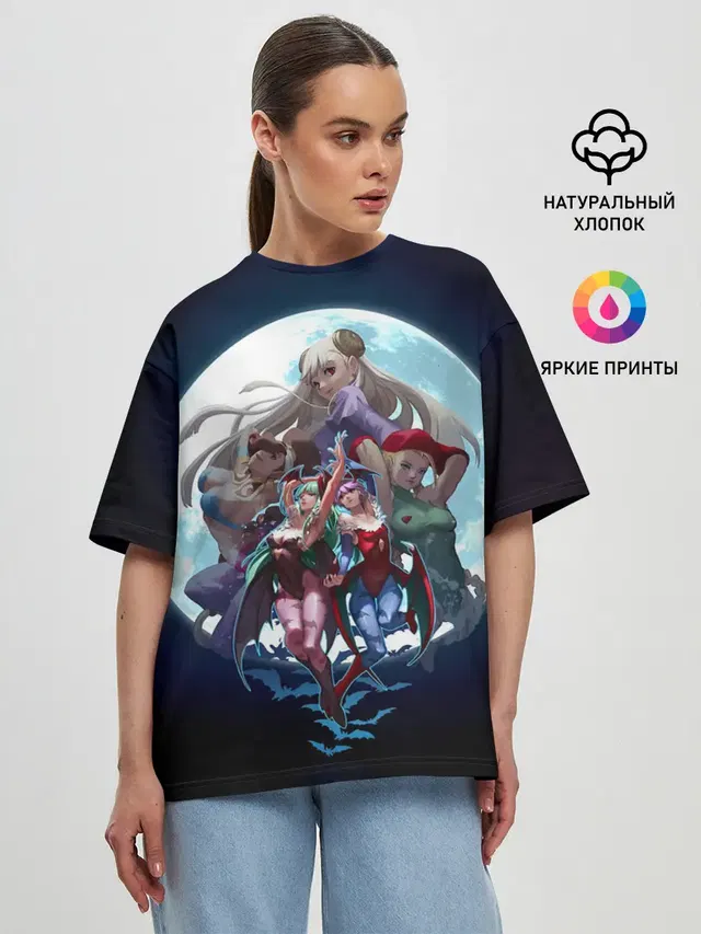 Женская футболка оверсайз с принтом «Street Fighter — Girls Fighter team»