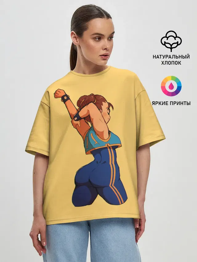 Женская футболка оверсайз с принтом «Street Fighter — Милаха Чун Ли»