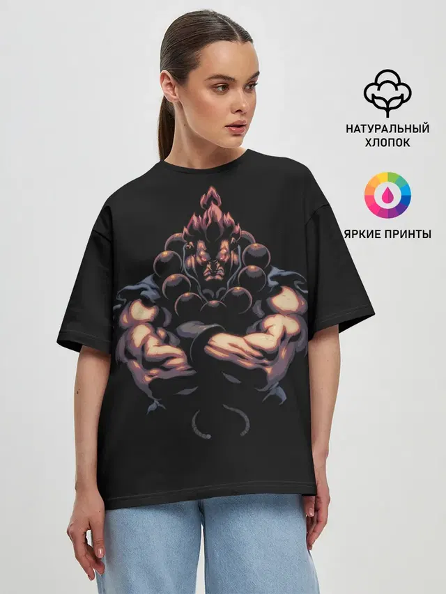 Женская футболка оверсайз с принтом «Street Fighter — Dangers Acuma»