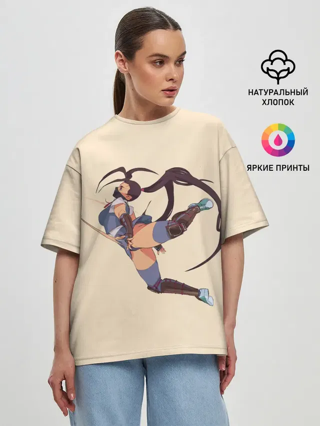 Женская футболка оверсайз с принтом «Street Fighter — Ибуки»