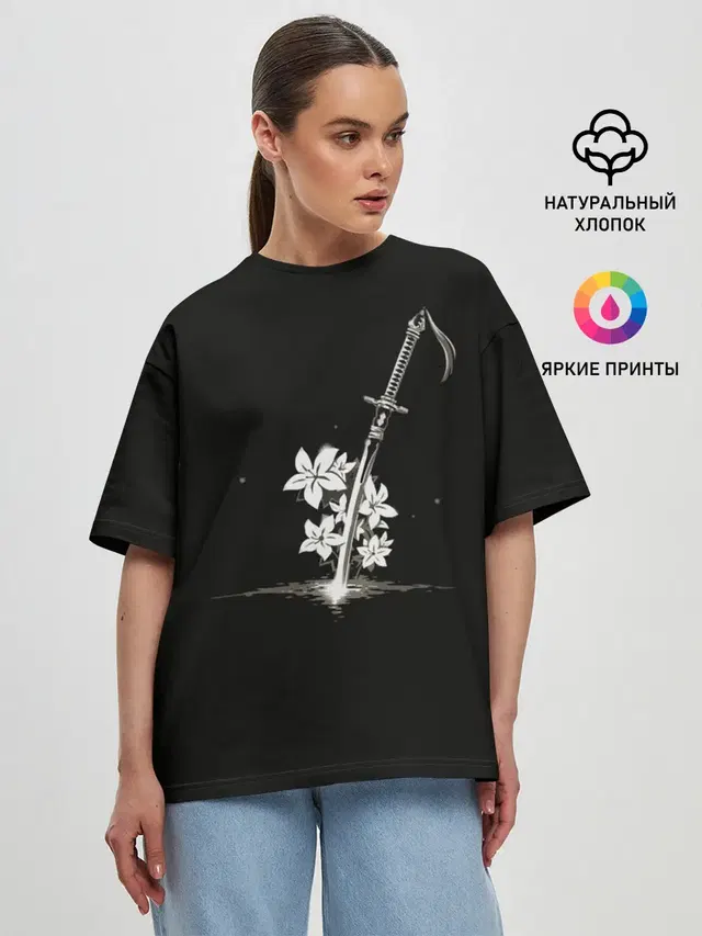 Женская футболка оверсайз