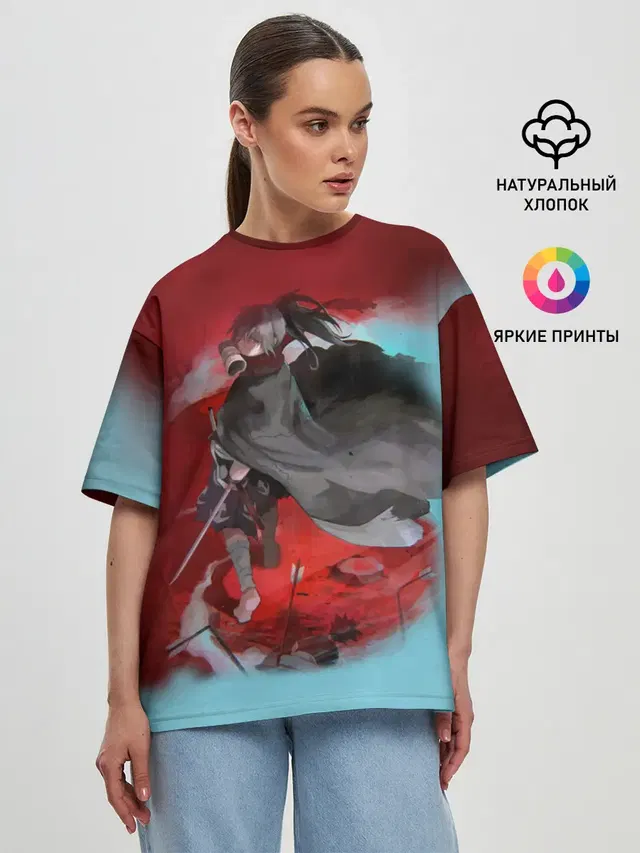 Женская футболка оверсайз