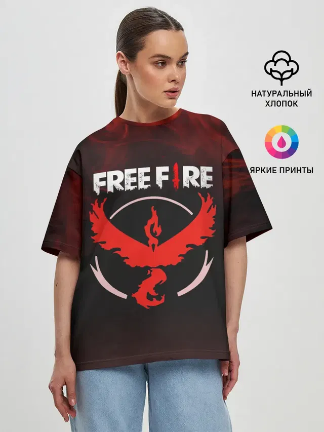 Женская футболка оверсайз с принтом «Freefire Феникс»
