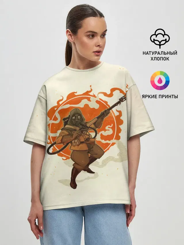 Женская футболка оверсайз
