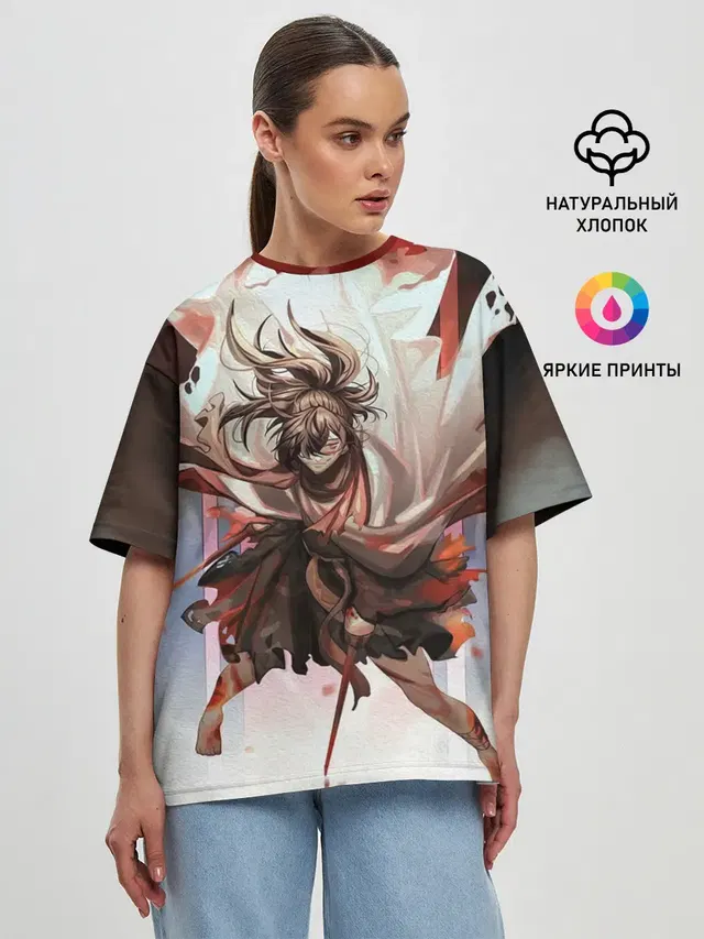 Женская футболка оверсайз