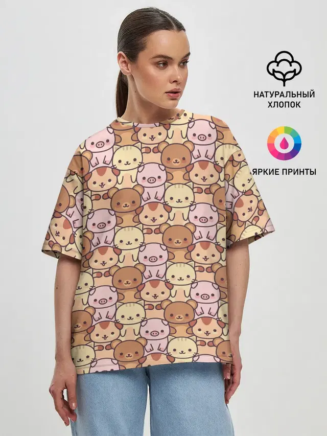 Женская футболка оверсайз