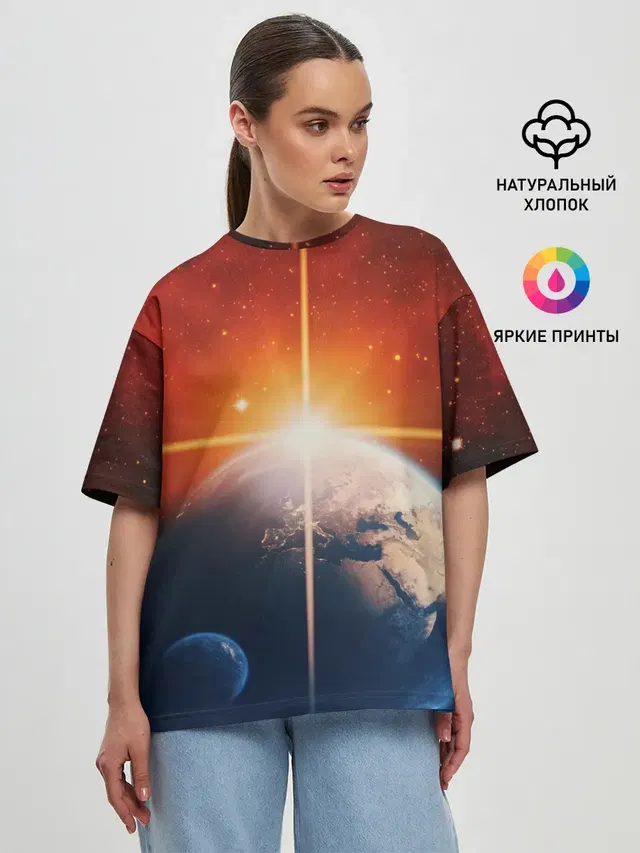 Женская футболка оверсайз