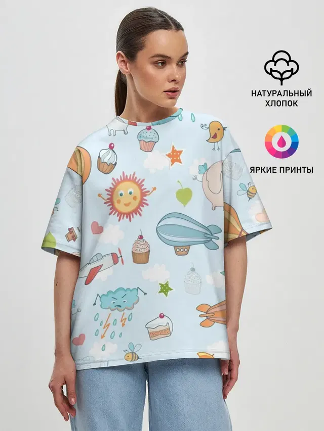 Женская футболка оверсайз