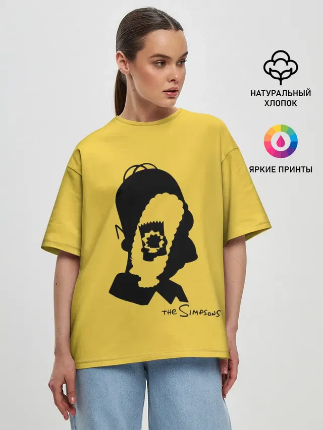Женская футболка оверсайз с принтом «Симпсоны — Simpsons family»