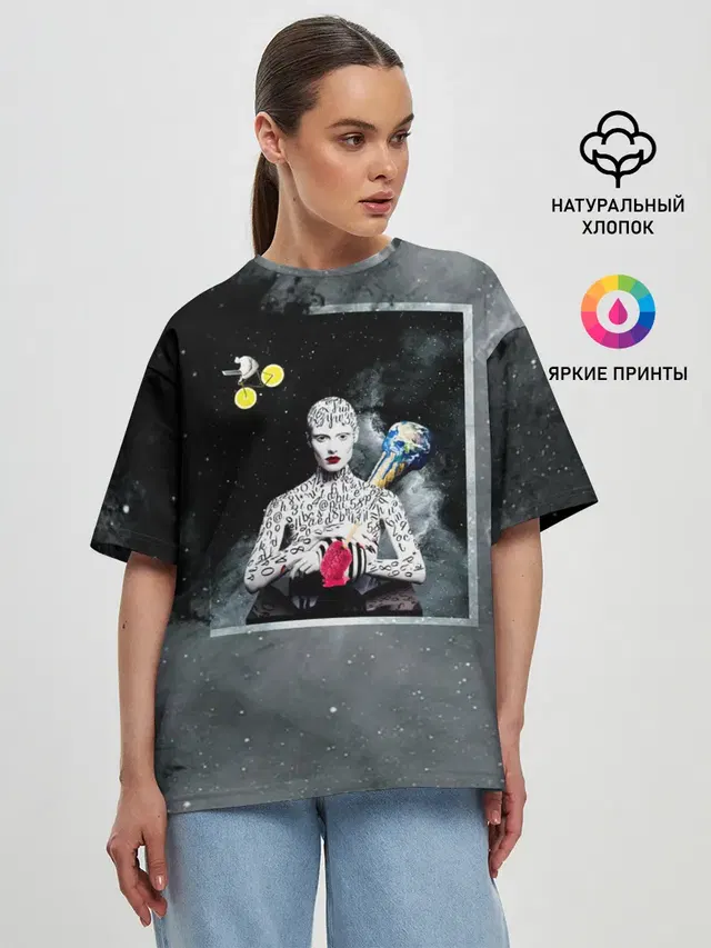 Женская футболка оверсайз