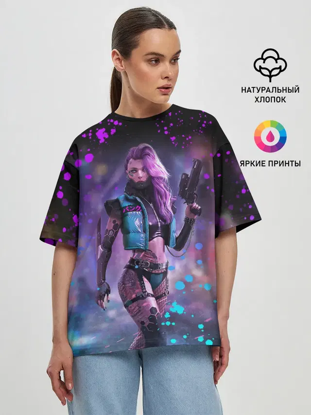 Женская футболка оверсайз