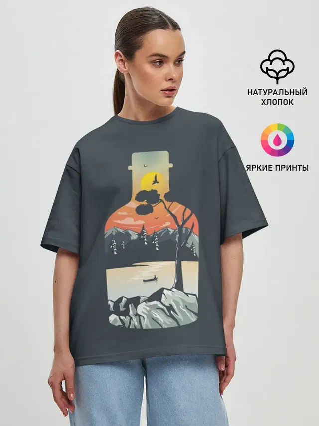 Женская футболка оверсайз