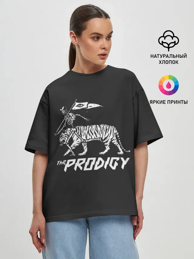 Женская футболка оверсайз с принтом «Prodigy — Tiger Prodigy»