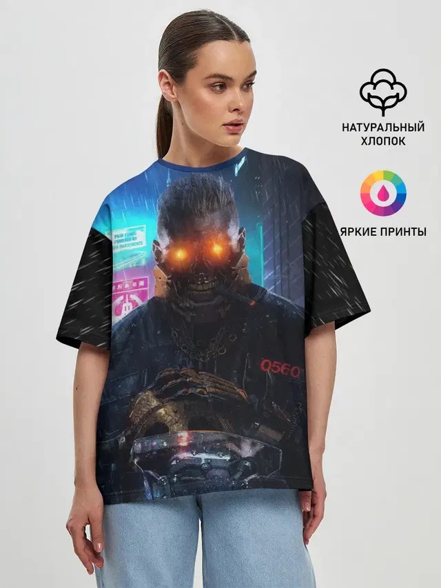 Женская футболка оверсайз
