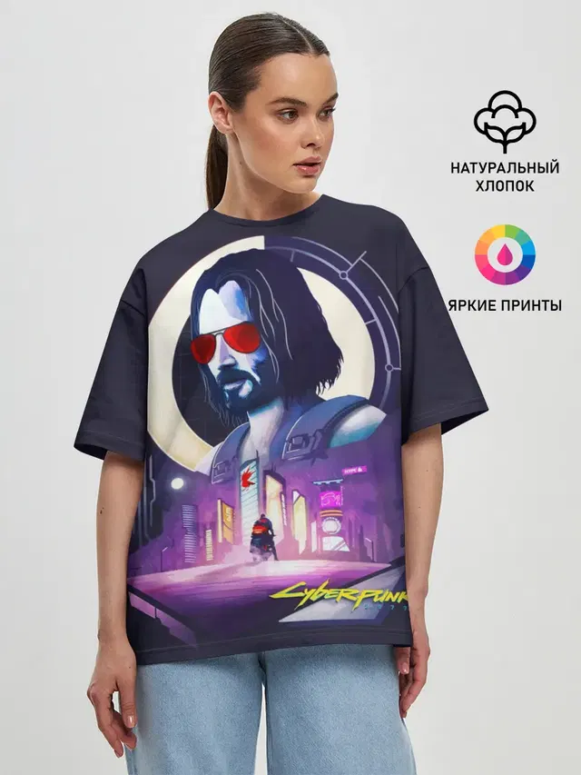 Женская футболка оверсайз