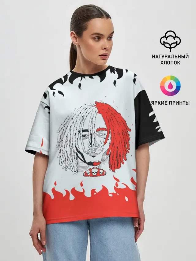 Женская футболка оверсайз с принтом «Lil Pump — ЛИЛ ПАМП»