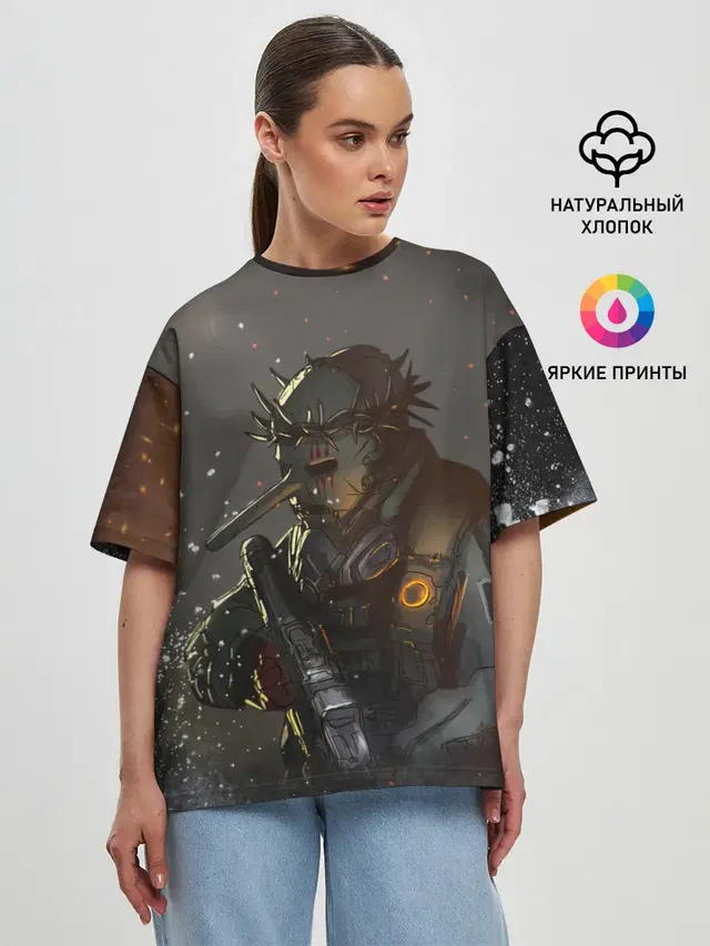 Женская футболка оверсайз