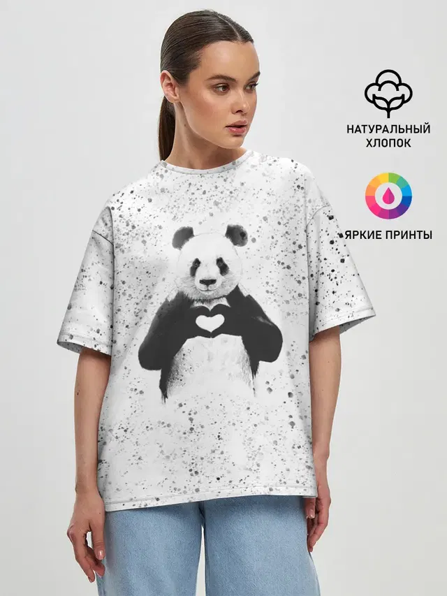 Панда Любовь Сердце Брызги