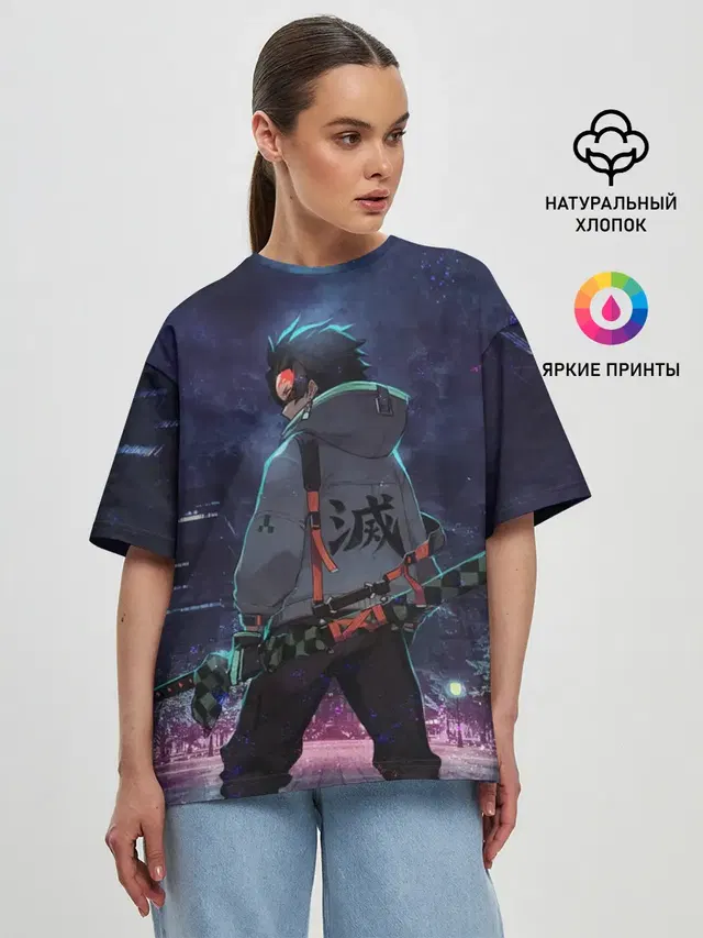 Женская футболка оверсайз