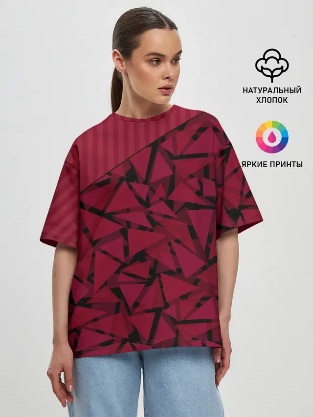 Красный комбинированный узор