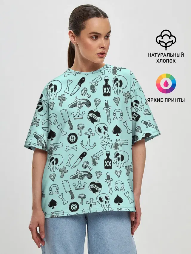 Женская футболка оверсайз