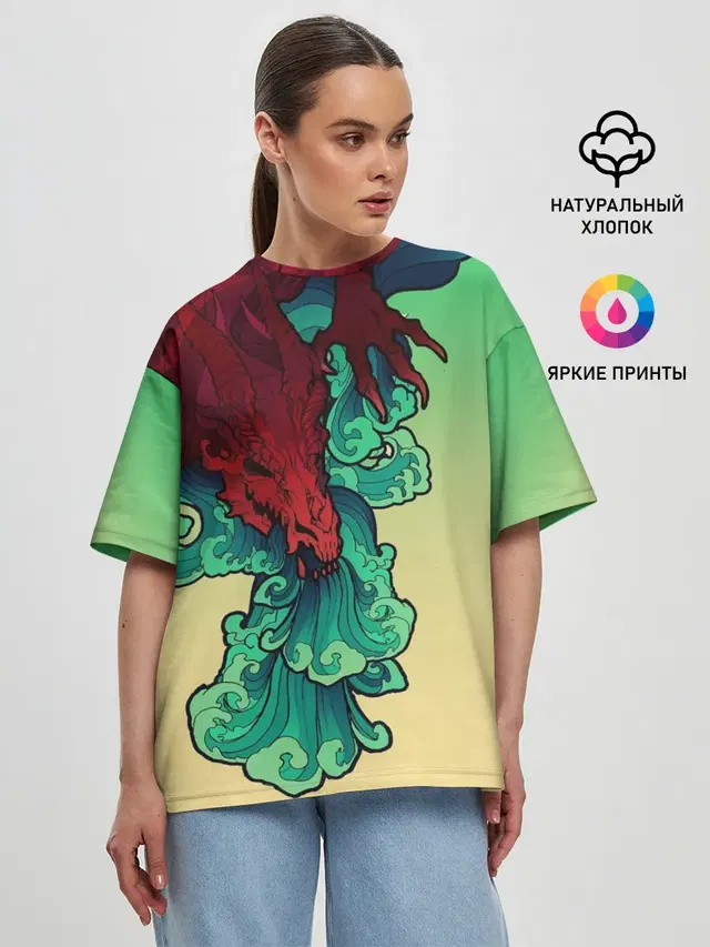 Женская футболка оверсайз