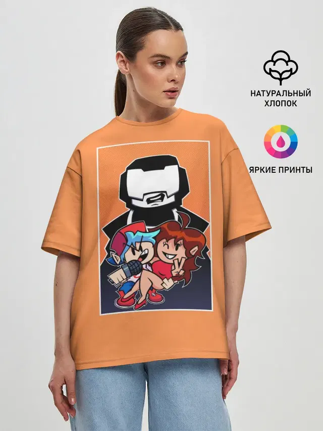 Женская футболка оверсайз с принтом «Boyfriend, Girlfriend, Tankman»