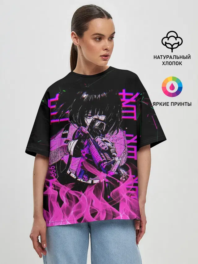 Женская футболка оверсайз
