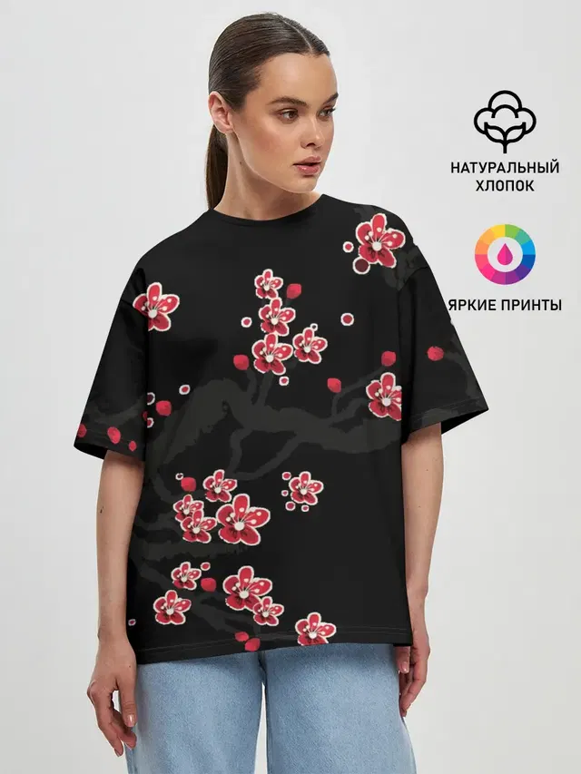 Женская футболка оверсайз