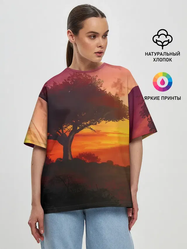 Женская футболка оверсайз