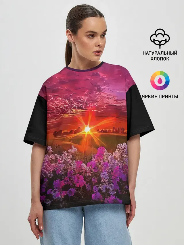 Женская футболка оверсайз