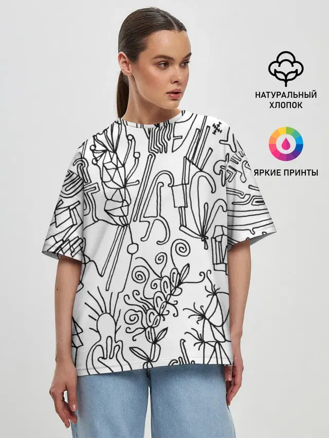 Женская футболка оверсайз