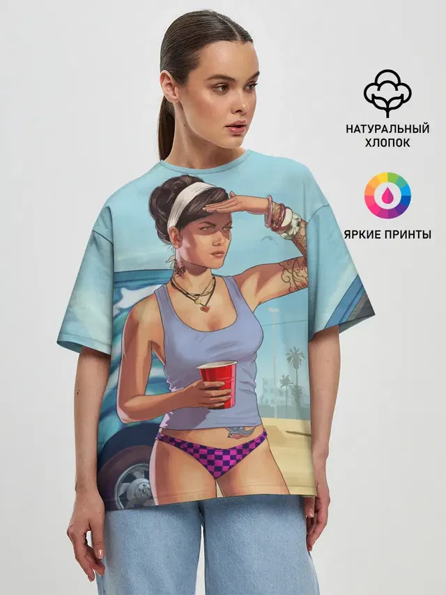 Женская футболка оверсайз