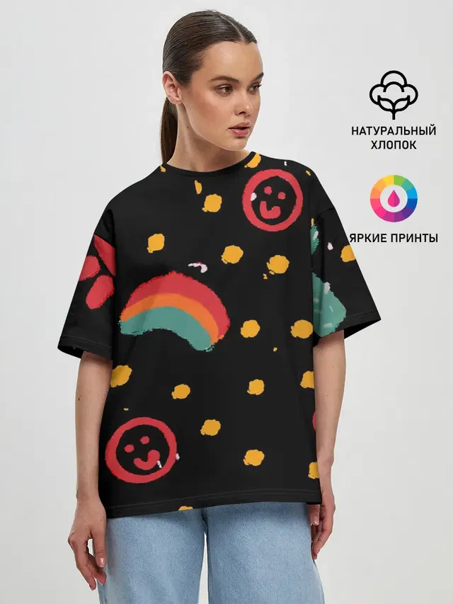 Женская футболка оверсайз
