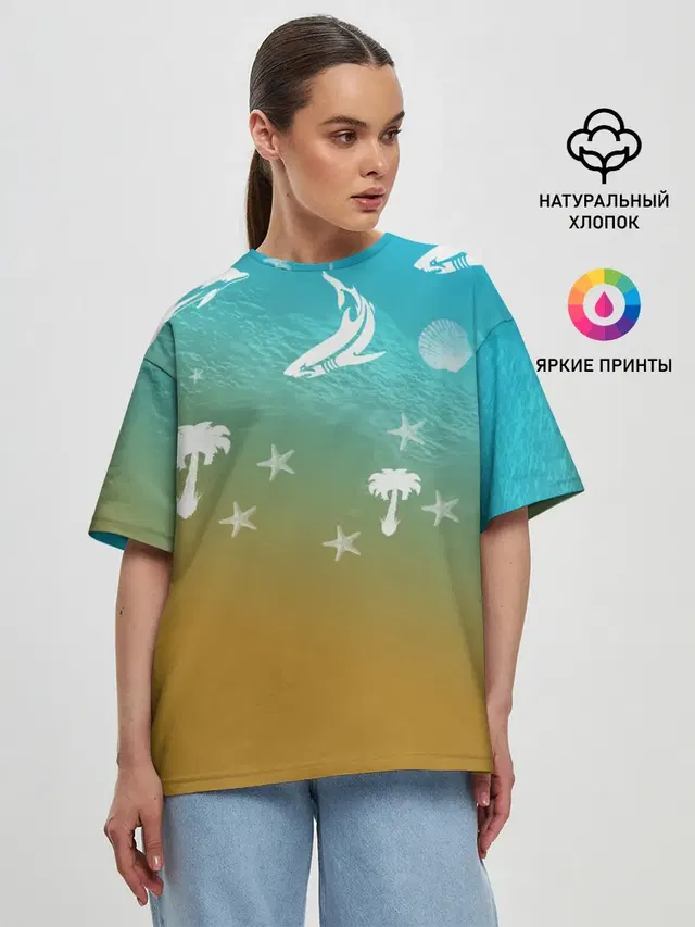 Женская футболка оверсайз