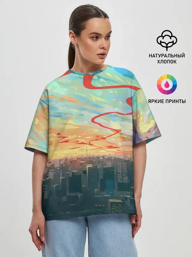 Женская футболка оверсайз