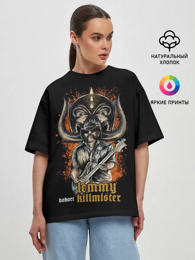Женская футболка оверсайз с принтом «Motorhead — Ленни Килмистер»